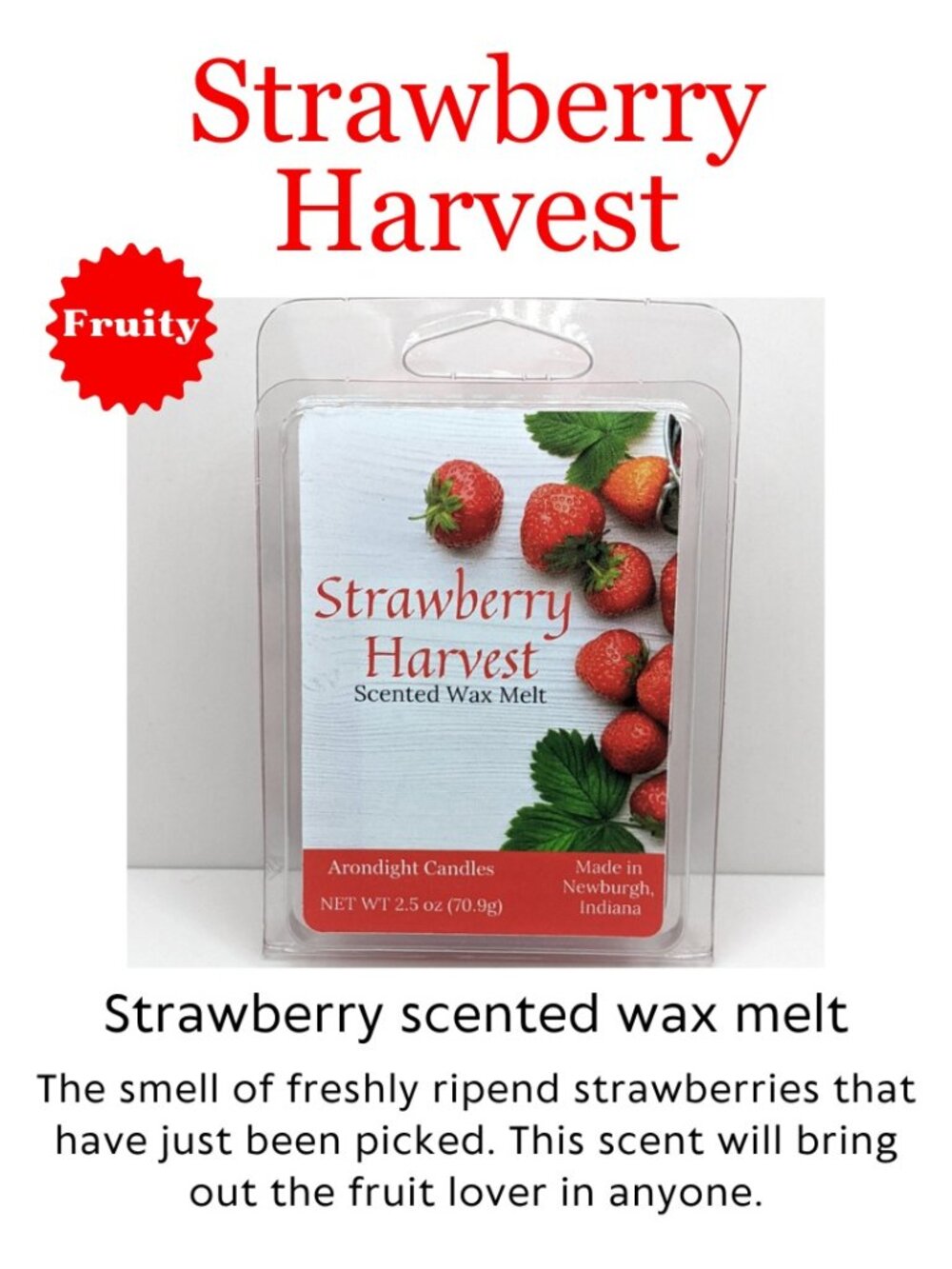 Lot of 3 Strawberry Scented Wax Melts 100% Soy Wax Tarts Home Fragrance - Picture 2 of 5
